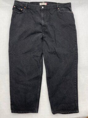 Vintage Levi's 560 Comfort Fit Loose Tapered Leg Black Denim Jeans Men's 54x32